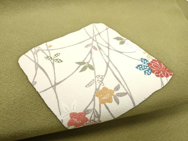 平和屋着物●九寸名古屋帯　色紙草花文　金彩　正絹　逸品　CABH5135hy