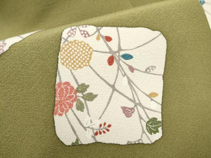 平和屋着物●九寸名古屋帯　色紙草花文　金彩　正絹　逸品　CABH5135hy