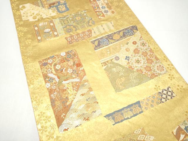 平和屋本店●西陣　長嶋成織物　ながしま帯　六通柄袋帯　名物裂文様　本金箔　瀞金錦　正絹　逸品　CABH5145hy