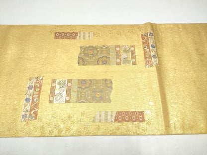 平和屋本店●西陣　長嶋成織物　ながしま帯　六通柄袋帯　名物裂文様　本金箔　瀞金錦　正絹　逸品　CABH5145hy