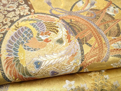 平和屋本店●西陣　長嶋成織物　ながしま帯　六通柄袋帯　天平楽器集　本金箔　瀞金錦　正絹　逸品　CABH5146hy