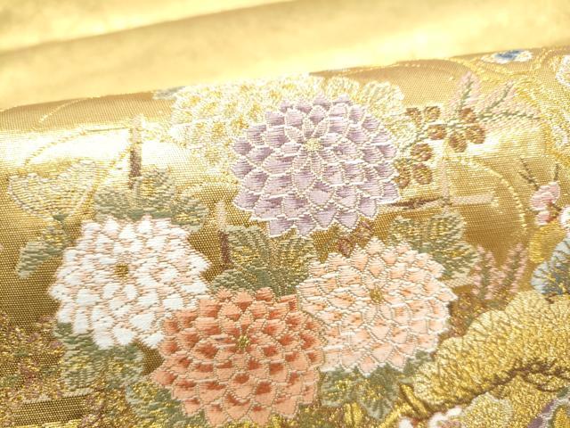 平和屋本店●西陣　長嶋成織物　ながしま帯　六通柄袋帯　雪輪熨斗紋　本金箔　瀞金錦　正絹　逸品　CABH5147hy