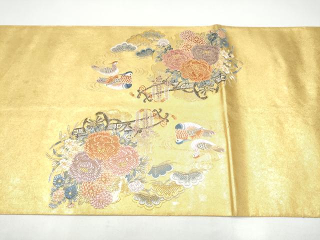 平和屋本店●西陣　長嶋成織物　ながしま帯　六通柄袋帯　雪輪熨斗紋　本金箔　瀞金錦　正絹　逸品　CABH5147hy