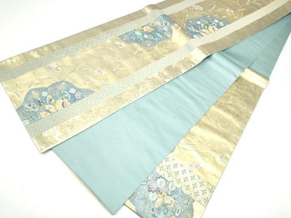 平和屋本店●西陣　長嶋成織物　ながしま帯　六通柄袋帯　鴛鴦宝尽くし花文　本金箔　瀞金錦　正絹　逸品　CABH5148hy