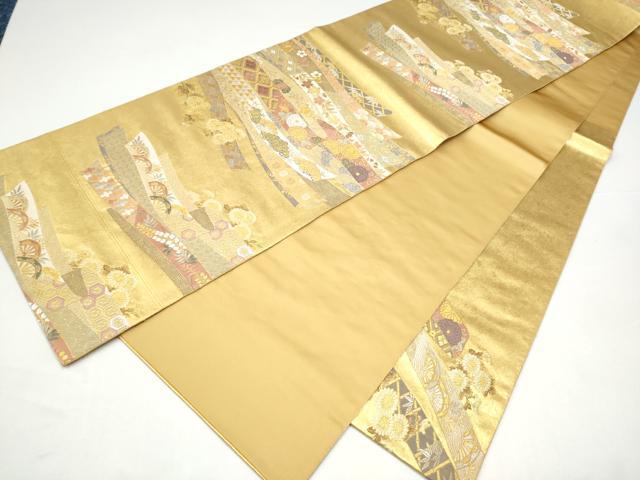 平和屋本店●西陣　長嶋成織物　ながしま帯　六通柄袋帯　唐織　名裳譜　本金箔　瀞金錦　正絹　逸品　CABH5149hy