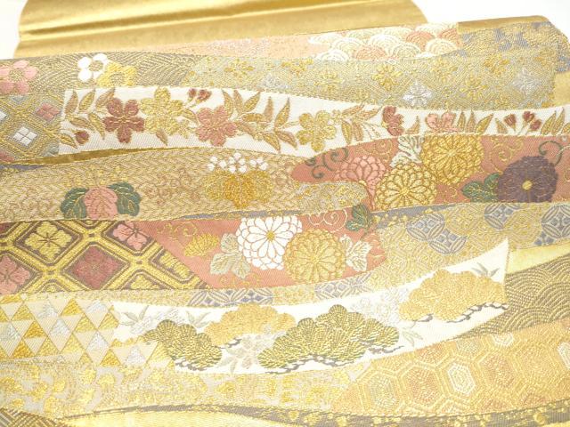 平和屋本店●西陣　長嶋成織物　ながしま帯　六通柄袋帯　唐織　名裳譜　本金箔　瀞金錦　正絹　逸品　CABH5149hy
