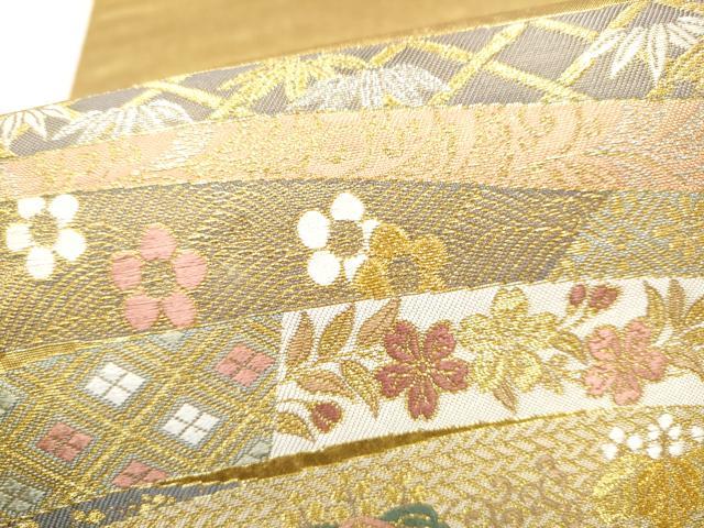 平和屋本店●西陣　長嶋成織物　ながしま帯　六通柄袋帯　唐織　名裳譜　本金箔　瀞金錦　正絹　逸品　CABH5149hy