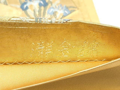 平和屋本店●西陣　長嶋成織物　ながしま帯　六通柄袋帯　能舞扇面重　本金箔　瀞金錦　正絹　逸品　CABH5151hy