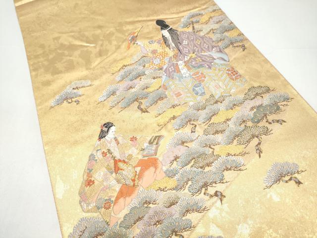 平和屋本店●西陣　長嶋成織物　ながしま帯　六通柄袋帯　能楽の調　本金箔　瀞金錦　正絹　逸品　CABH5155hy