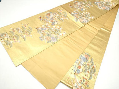 平和屋本店●西陣　長嶋成織物　ながしま帯　六通柄袋帯　宝飾絢麗文　本金箔　瀞金錦　正絹　逸品　CABH5160hy