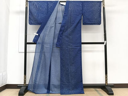平和屋着物＊夏物　小紋　絽　霞文　洗える着物　CABH5201xi