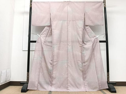 平和屋着物＊夏物　小紋　絽　草花文　暈し染め　洗える着物　CABH5207xi