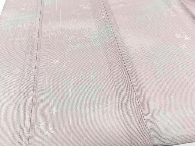 平和屋着物＊夏物　小紋　絽　草花文　暈し染め　洗える着物　CABH5207xi