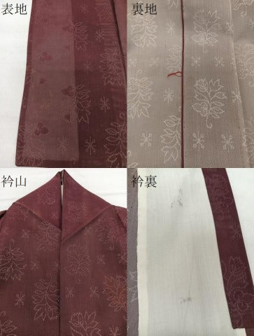 平和屋着物＊夏物　お召　紗　草花文　正絹　逸品　CABH5208xi
