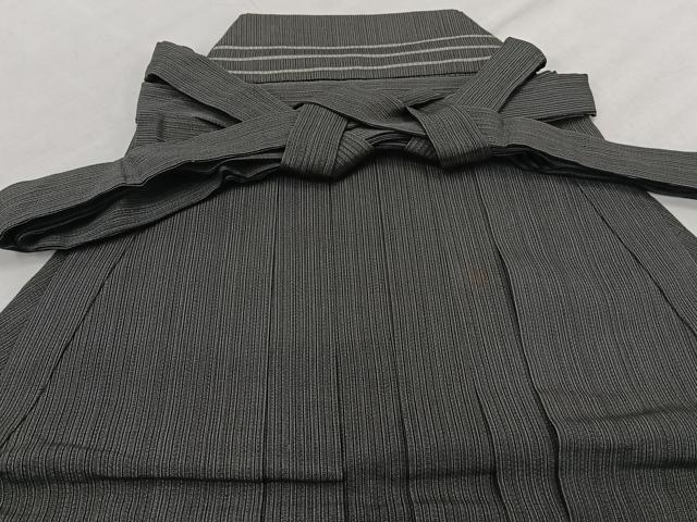 平和屋着物＊夏物　男性　行灯袴　縦絽　縞　正絹　逸品　CABH5210xi
