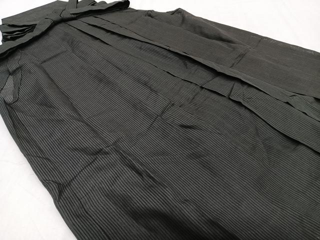 平和屋着物＊夏物　男性　馬乗り袴　縦絽　縞　正絹　逸品　CABH5211xi