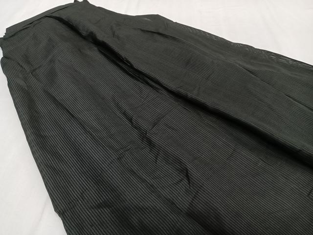平和屋着物＊夏物　男性　馬乗り袴　縦絽　縞　正絹　逸品　CABH5211xi