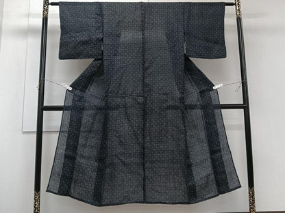平和屋着物＊夏物　石川県指定無形文化財　能登上布　本麻手織上布　花尽し　麻　逸品　CABH5217xi
