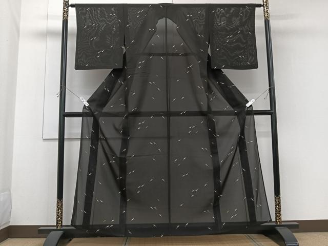 平和屋着物＊夏物　小紋　絽　魚　三越扱い　正絹　逸品　CABH5218xi
