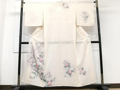 平和屋着物＊夏物　訪問着　絽　枝梅花文　正絹　逸品　CABH5221xi