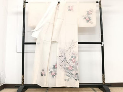 平和屋着物＊夏物　訪問着　絽　枝梅花文　正絹　逸品　CABH5221xi