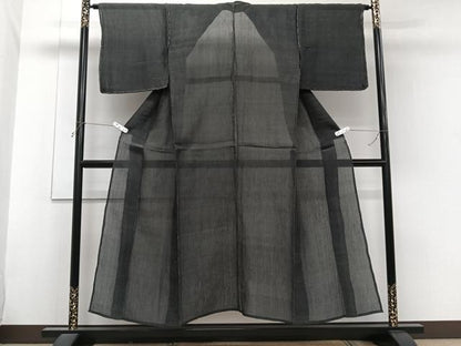 平和屋着物＊夏物　紬  　本場小千谷縮　羊羹色　麻　逸品　未使用　CABH5222xi