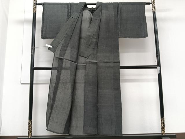 平和屋着物＊夏物　紬  　本場小千谷縮　羊羹色　麻　逸品　未使用　CABH5222xi
