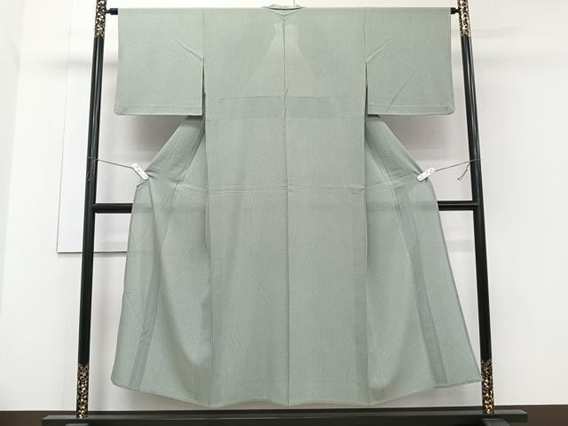 平和屋着物＊夏物　小紋　絽　縞　正絹　逸品　CABH5223xi