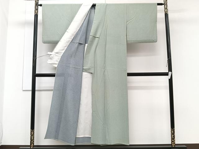 平和屋着物＊夏物　小紋　絽　縞　正絹　逸品　CABH5223xi