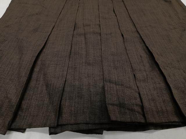 平和屋着物＊夏物　男性　馬乗り袴　紬地　鉄黒色　正絹　逸品　CABH5225xi