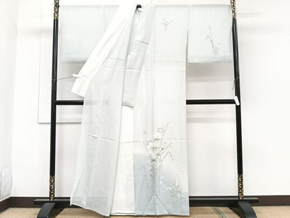 平和屋着物＊夏物　訪問着　変わり絽　友禅　草花文　暈し染め　正絹　逸品　CABH5229xi