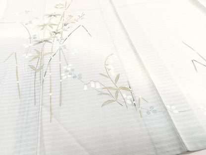 平和屋着物＊夏物　訪問着　変わり絽　友禅　草花文　暈し染め　正絹　逸品　CABH5229xi