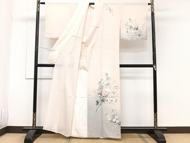 平和屋着物＊夏物　訪問着　絽　手描き　草花文　正絹　逸品　CABH5230xi