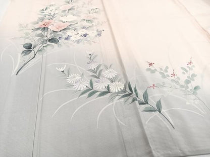 平和屋着物＊夏物　訪問着　絽　手描き　草花文　正絹　逸品　CABH5230xi