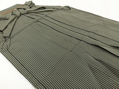 平和屋着物●男性　行灯袴　縞　正絹　逸品　CABH5240xi