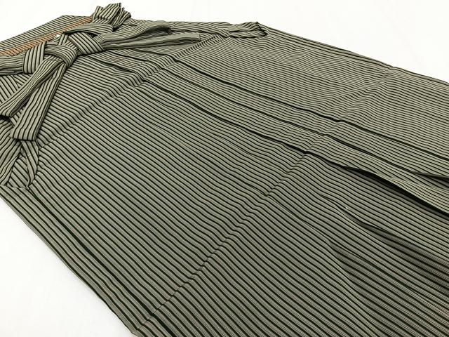 平和屋着物●男性　行灯袴　縞　正絹　逸品　CABH5240xi