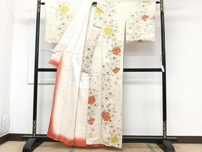 平和屋着物■上質な小紋　舞花文　正絹　逸品　CABH5251xi