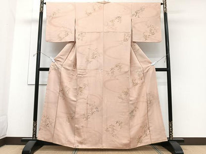 平和屋着物■上質な小紋　流水草花文　地紋お越し　暈し染め　正絹　逸品　CABH5259xi