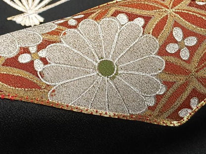 平和屋着物■豪華黒留袖　駒刺繍　束ね熨斗花文　金彩　正絹　逸品　未使用　CABH5261xi　