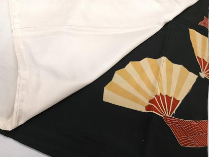 平和屋着物■豪華黒留袖　駒刺繍　束ね熨斗花文　金彩　正絹　逸品　未使用　CABH5261xi　