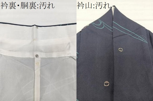 平和屋着物■上質な小紋　刺繍　青海波　正絹　逸品　CABH5264xi