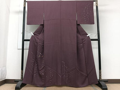 平和屋着物■訪問着　刺繍　松葉花文　金糸　正絹　逸品　CABH5266xi