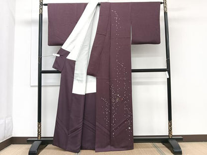 平和屋着物■訪問着　刺繍　松葉花文　金糸　正絹　逸品　CABH5266xi