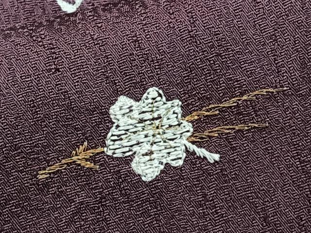 平和屋着物■訪問着　刺繍　松葉花文　金糸　正絹　逸品　CABH5266xi