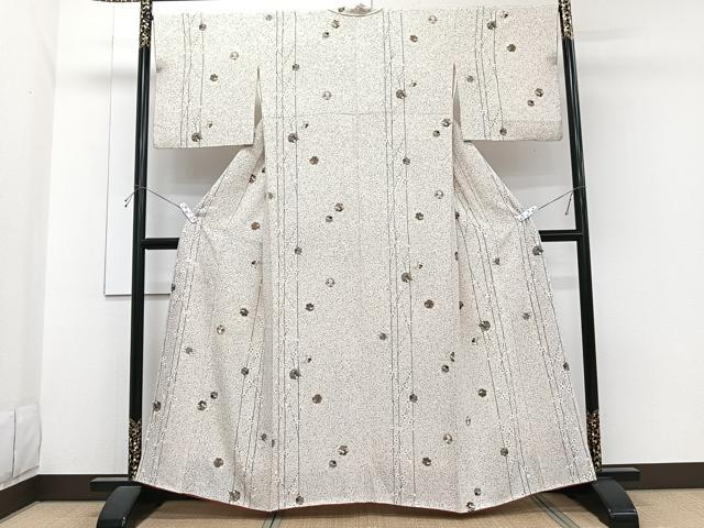 平和屋着物■上質な小紋　雪輪花文　金彩　正絹　逸品　CABH5273xi