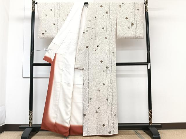平和屋着物■上質な小紋　雪輪花文　金彩　正絹　逸品　CABH5273xi