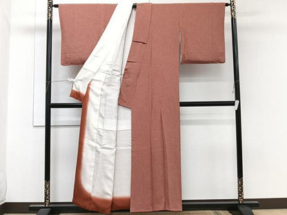平和屋着物■伝統工芸師　服部光擴　江戸小紋　本草木染　錐彫極鮫小紋柄　反端付き　正絹　逸品　CABH5304xi