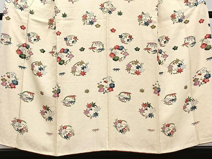 平和屋着物■訪問着　梅笹花丸文　正絹　逸品　CABH5311xi