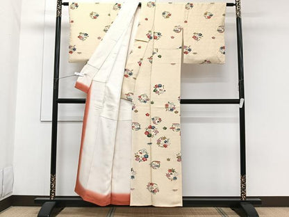 平和屋着物■訪問着　梅笹花丸文　正絹　逸品　CABH5311xi