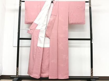 平和屋着物■上質な色無地　風景地紋　紅梅色　正絹　逸品　CABH5315xi